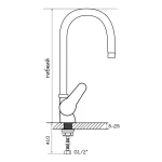 Смеситель для кухни WEZER SOP4-R045-ORANGE с гибким оранжевым изливом