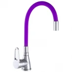 Смеситель для кухни WEZER SOP4-R045-PURPLE с гибким изливом фиолетовый