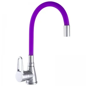 Смеситель для кухни WEZER SOP4-R045-PURPLE с гибким изливом фиолетовый