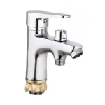 Смеситель для умывальника WEZER PUD1-SH045 хромированный с душевой лейкой