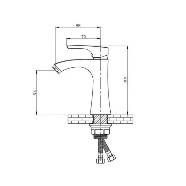 Смеситель для умывальника WEZER FAB1 хромированный