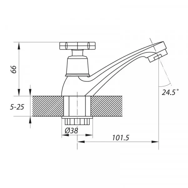 Монокран для раковины WEZER JIK15-102 хромированный