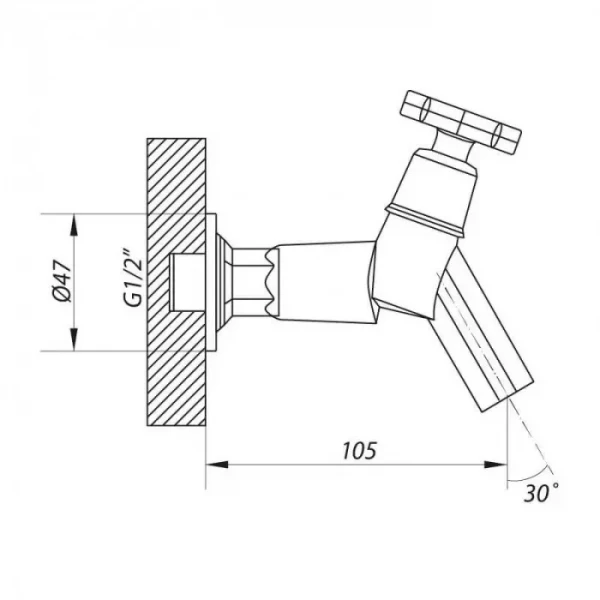 Смеситель для холодной воды WEZER JIK22-102