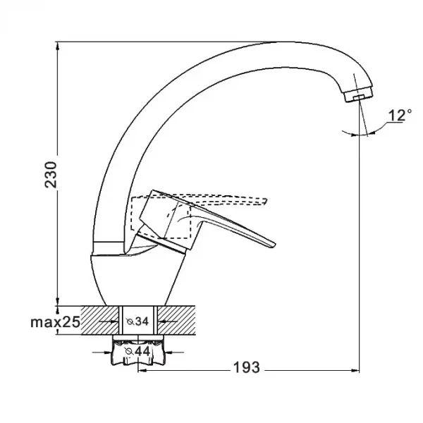 Смеситель для кухни WEZER YUB4-181-WHITE белый