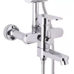 Душевая система WEZER WOG16-153 с поворотным изливом и переключателем на лейку/душ хромированная