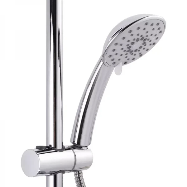 Душевая система WEZER WOG16-153 с поворотным изливом и переключателем на лейку/душ хромированная