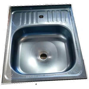 Кухонная мойка UA 600x500x140 мм из нержавеющей стали, накладная, толщина 0.4 мм