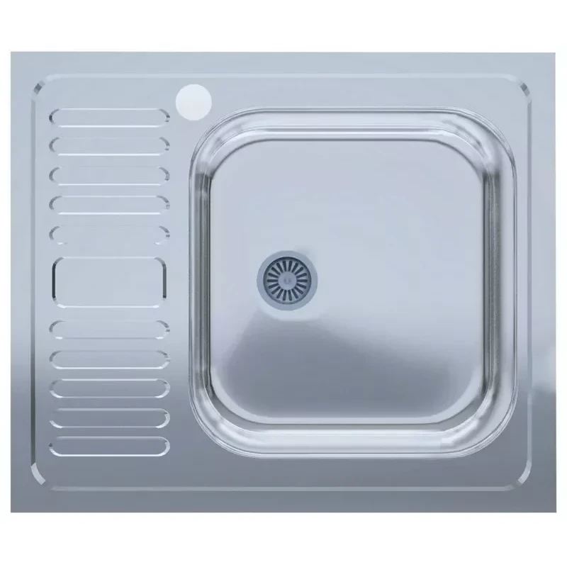 Кухонная мойка UA 5060-R 500x600x140 мм нержавеющая сталь полированная накладная (толщина 0.4 мм)
