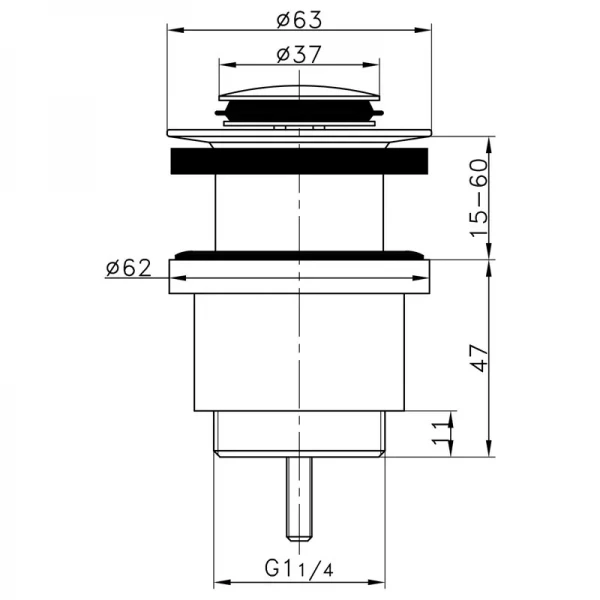 Донний клапан Frap F61, автомат, 1 1/4