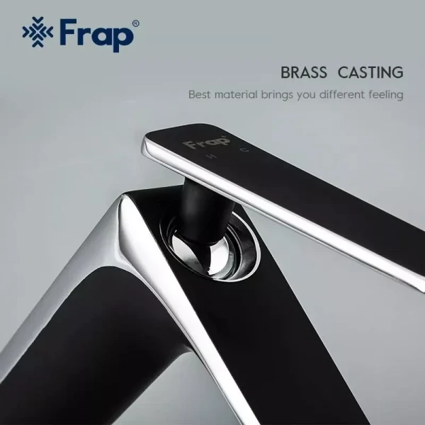 Смеситель для умывальника FRAP F1057 черный/хром