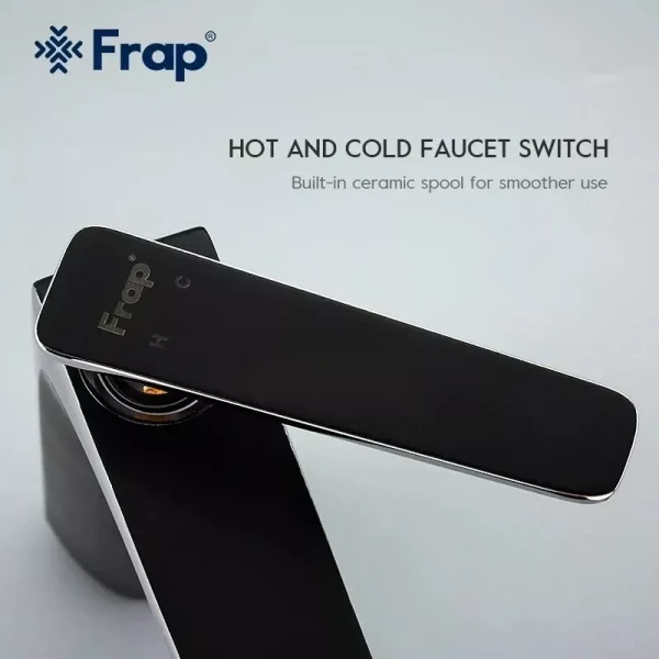 Смеситель для умывальника FRAP F1057 черный/хром