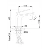 Смеситель для умывальника FRAP F1057 черный/хром