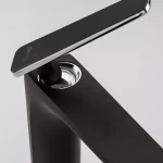 Смеситель для умывальника FRAP F1057-2 высокий черный/хром