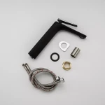 Смеситель для умывальника FRAP F1057-2 высокий черный/хром