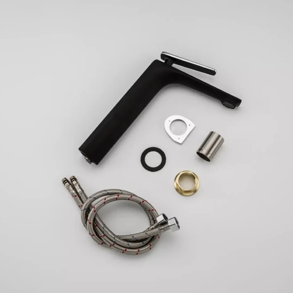 Смеситель для умывальника FRAP F1057-2 высокий черный/хром