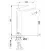 Смеситель для умывальника FRAP F1057-2 высокий черный/хром