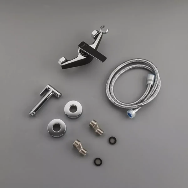 Смеситель для душа FRAP F2057 с гигиенической лейкой черный/хром