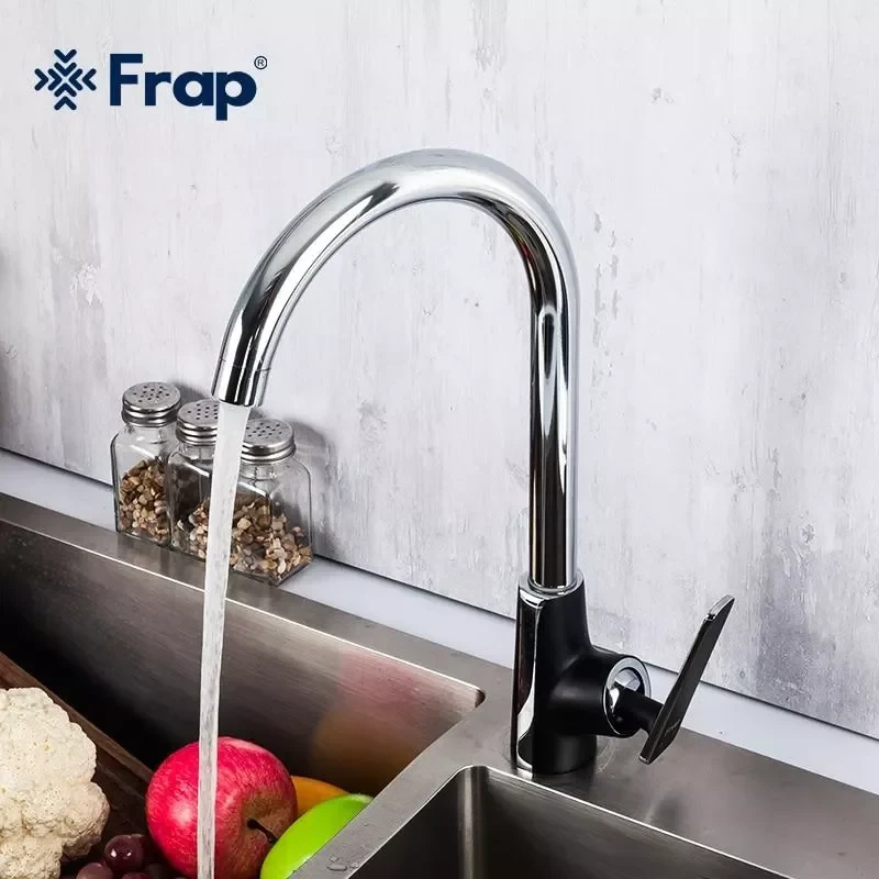 Смеситель для кухни FRAP F4057 черный/хром