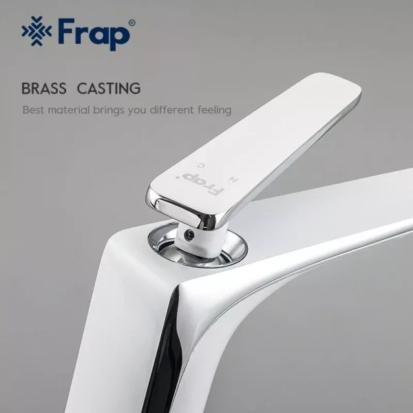 Смеситель для умывальника FRAP F1058 белый/хром