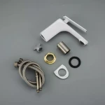 Смеситель для умывальника FRAP F1058 белый/хром