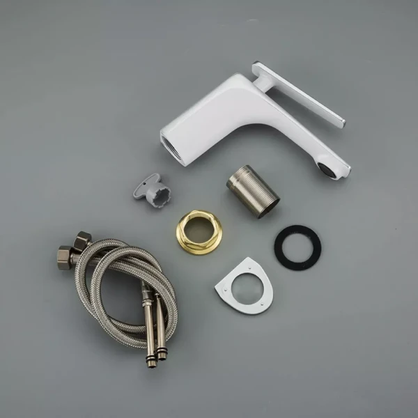 Смеситель для умывальника FRAP F1058 белый/хром