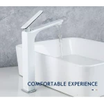 Смеситель для умывальника FRAP F1058-2 высокий белый/хром