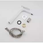 Смеситель для умывальника FRAP F1058-2 высокий белый/хром