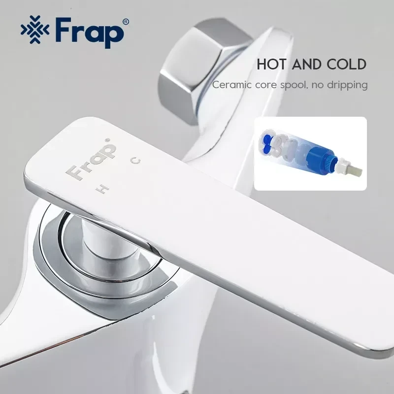 Смеситель для ванны FRAP F2258 белый/хром