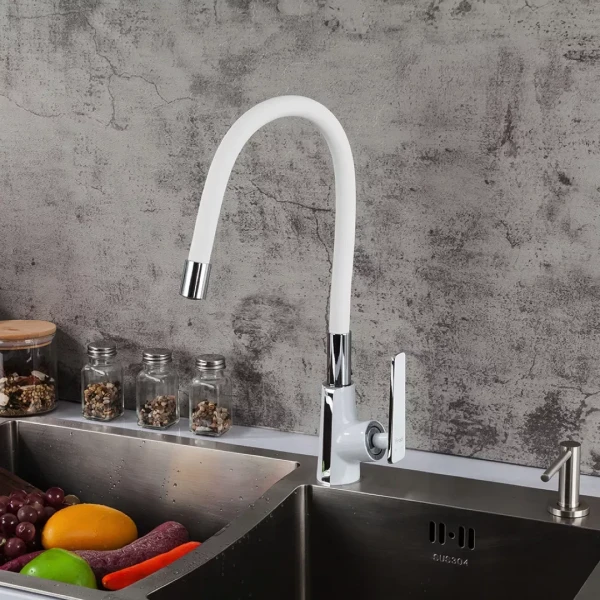 Смеситель для кухни FRAP F4458 белый/хром