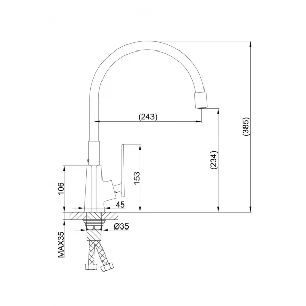 Смеситель для кухни FRAP F4458 белый/хром