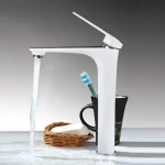 Смеситель для умывальника FRAP F1052-54 высокий белый/хром