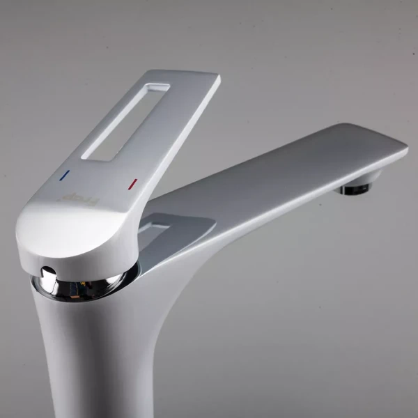 Смеситель для умывальника FRAP F1052-54 высокий белый/хром