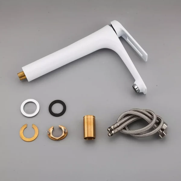 Смеситель для умывальника FRAP F1052-54 высокий белый/хром