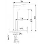 Смеситель для умывальника FRAP F1052-55 хромированный высокий