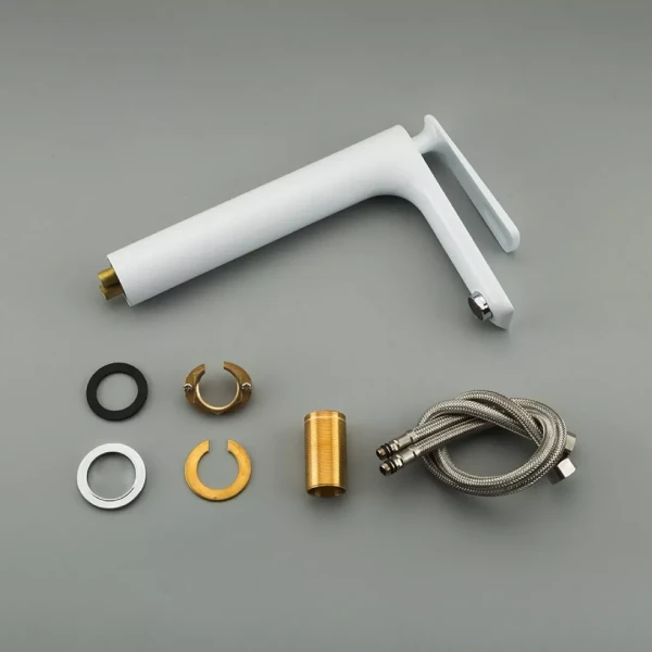 Смеситель для умывальника FRAP F1052-56 высокий белый/хром