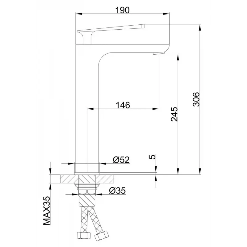 Смеситель для умывальника FRAP F1052-56 высокий белый/хром