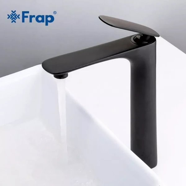 Смеситель для умывальника FRAP F1052-57 высокий черный