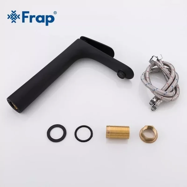 Смеситель для умывальника FRAP F1052-57 высокий черный