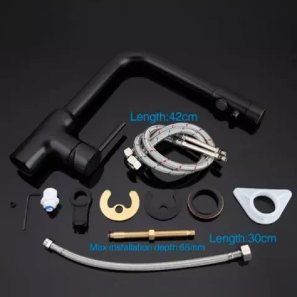 Смеситель для кухни GAPPO G4390-10 черный с подключением фильтра питьевой воды