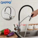 Смеситель для кухни GAPPO G4398-11 с гибким изливом черный/хром