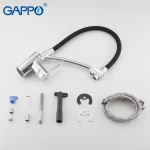 Смеситель для кухни GAPPO G4398-11 с гибким изливом черный/хром