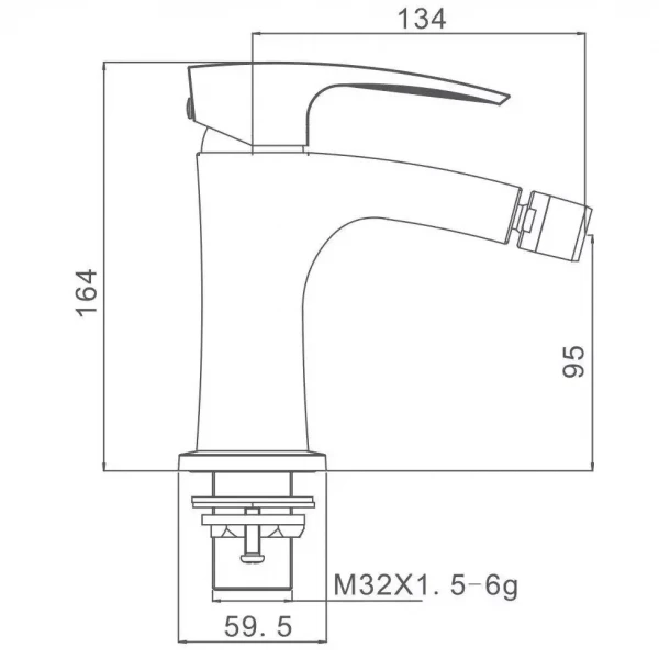 Змішувач для біде GAPPO G5007-8, білий/хром