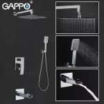 Душевая система GAPPO G7107-20 хромированная с переключателем на лейку 3-функции