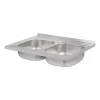 Кухонная мойка WEZER 7848(08) Satin 790x480x180 мм на две чаши с сифоном