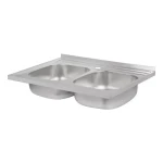 Кухонная мойка WEZER 7848(08) Satin 790x480x180 мм на две чаши с сифоном