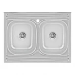 Кухонная мойка WEZER 7848(08) Satin 790x480x180 мм на две чаши с сифоном