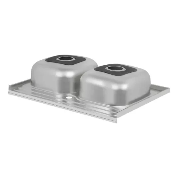 Кухонная мойка WEZER 7848(08) Satin 790x480x180 мм на две чаши с сифоном