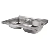 Кухонная мойка WEZER 7848(08) Decor 790x480x180 мм на две чаши с сифоном