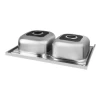 Кухонная мойка WEZER 7848(08) Decor 790x480x180 мм на две чаши с сифоном