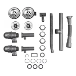 Кухонная мойка WEZER 7848(08) Decor 790x480x180 мм на две чаши с сифоном